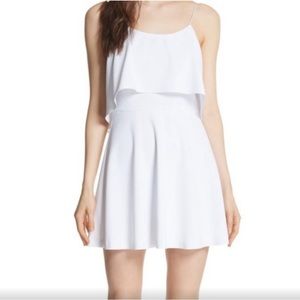 Alice and Olivia white ruffle mini dress